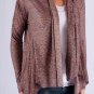 Striped Multicolor Long Sleeve Cardigan w/ High Low Hem in Front S1454M