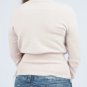 Light Beige Wool Blend Long Sleeve Turtleneck w/Texturing & Gold Metallic Thread S1737L