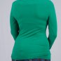 Shamrock Green Scoopneck Long Sleeve Top with Five Button Accent at Bust S1728L