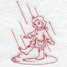 redwork girl set of 2
