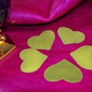 Set of 5 Suede leather hearts 004