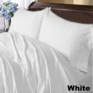 CHRISTMAS OFFER 4PC WHITE SHEET SET KING SIZE 100% EGYPTIAN COTTON 1000TC STRIPE