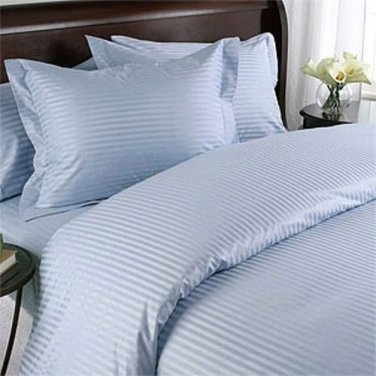 CHRISTMAS OFFER 4PC BLUE SHEET SET KING SIZE 100% EGYPTIAN COTTON 1000TC STRIPE