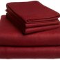 Sheet Set Regular Set 1000 Thread Count Solid BURGUNDY King 100% Egyptian Cotton