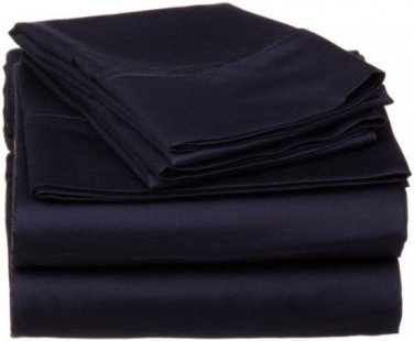 Sheet Set Regular Set 1000 TC  Solid NAVY BLUE FULL 100% Egyptian Cotton