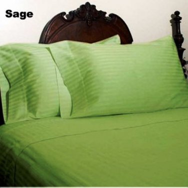Sheet Set Regular Set 1000 TC  STRIPE SAGE FULL 100% Egyptian Cotton