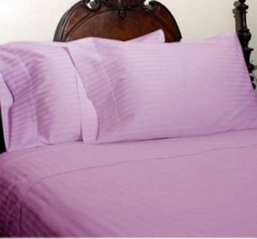 Sheet Set Regular Set 1000 TC  STRIPE LAVENDER FULL 100% Egyptian Cotton