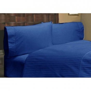 Sheet Set Regular Set 1000 TC  STRIPE EGYPTIAN BLUE FULL 100% Egyptian Cotton