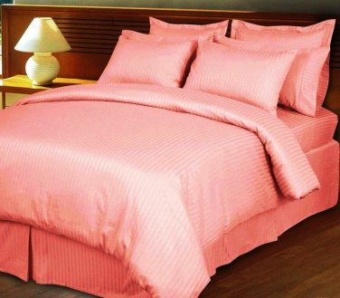 CHRISTMAS OFFER 4PC PINK SHEET SET KING SIZE 100% EGYPTIAN COTTON 1000TC STRIPE