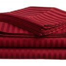 Sheet Set Regular Set 1000 TC  STRIPE  BURGUNDY QUEEN 100% Egyptian Cotton