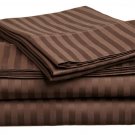 Sheet Set Regular Set 1000 TC  STRIPE CHOCOLATE QUEEN 100% Egyptian Cotton