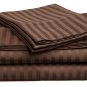 Sheet Set Regular Set 1000 TC  STRIPE CHOCOLATE QUEEN 100% Egyptian Cotton