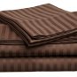 Sheet Set Regular Set 1000 TC TWIN SIZE CHOCOLATE STRIPE 100% Egyptian Cotton