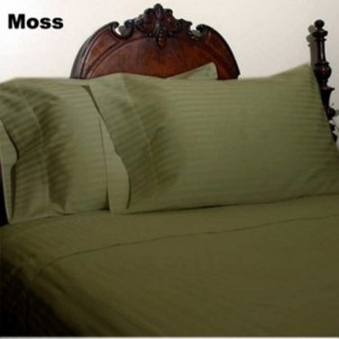 Sheet Set Regular Set 1000 TC TWIN SIZE MOSS STRIPE 100% Egyptian Cotton