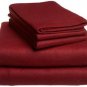 Sheet Set Regular Set 1000 TC TWIN SIZE BURGUNDY SOLID 100% Egyptian Cotton