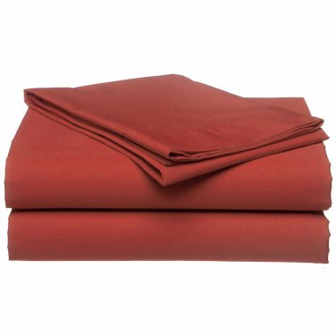 Sheet Set Regular Set 1000 TC TWIN SIZE BRICK RED SOLID 100% Egyptian Cotton