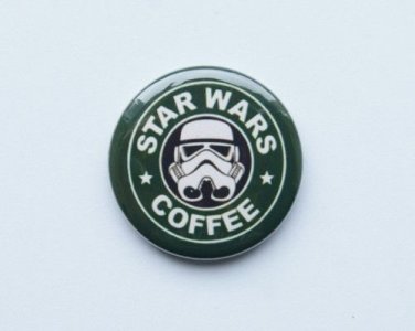 25mm Button Badge Starbucks Spoof Logo Cute STAR WARS COFFEE 1 inch 