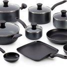 T-fal Initiatives Nonstick Oven Safe Dishwasher Safe 18 Piece Cookware Set(Gray)