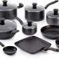 T-fal Initiatives Nonstick Oven Safe Dishwasher Safe 18 Piece Cookware Set(Gray)