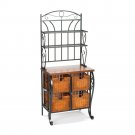 Iron/Wicker Baker's Rack, 2 shelves perfect for cookbooks and other things