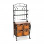 Iron/Wicker Baker's Rack, 2 shelves perfect for cookbooks and other things