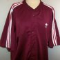 Awesome Vintage Button Down Baseball/Soccer Jersey w/Trefoil-Burgundy~Lg.