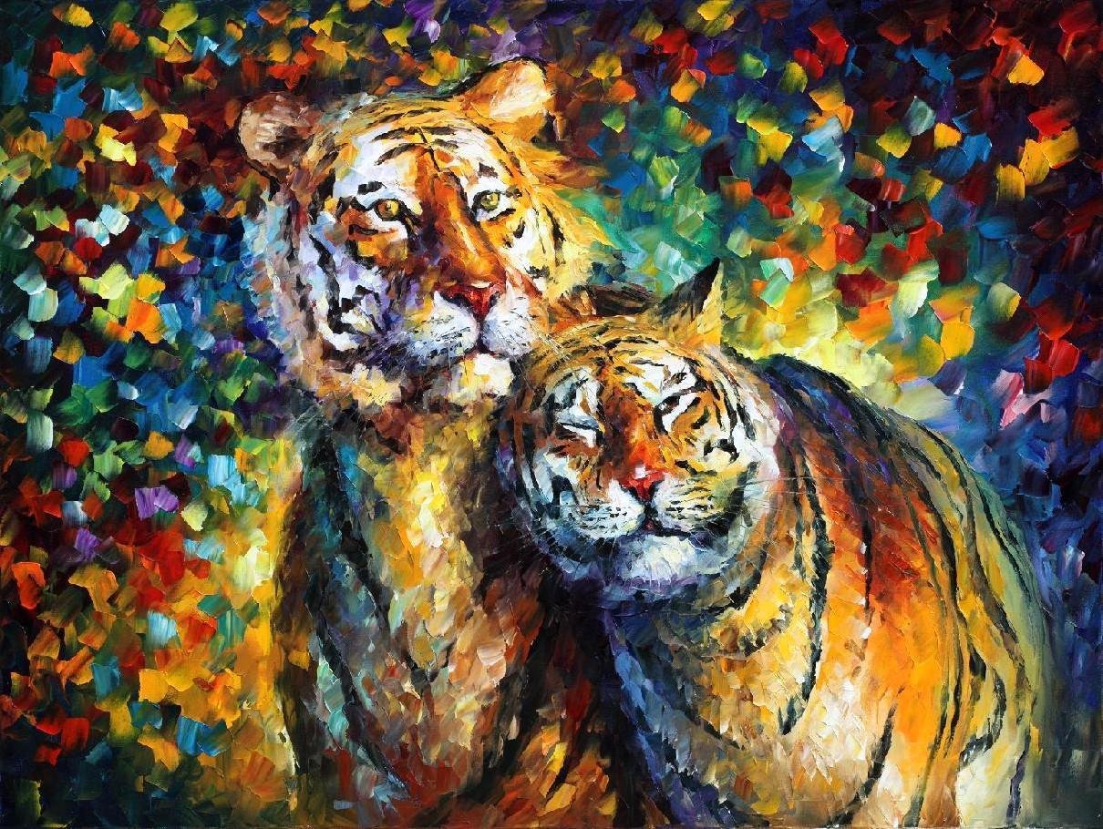 Леонид Афремов картины тигр