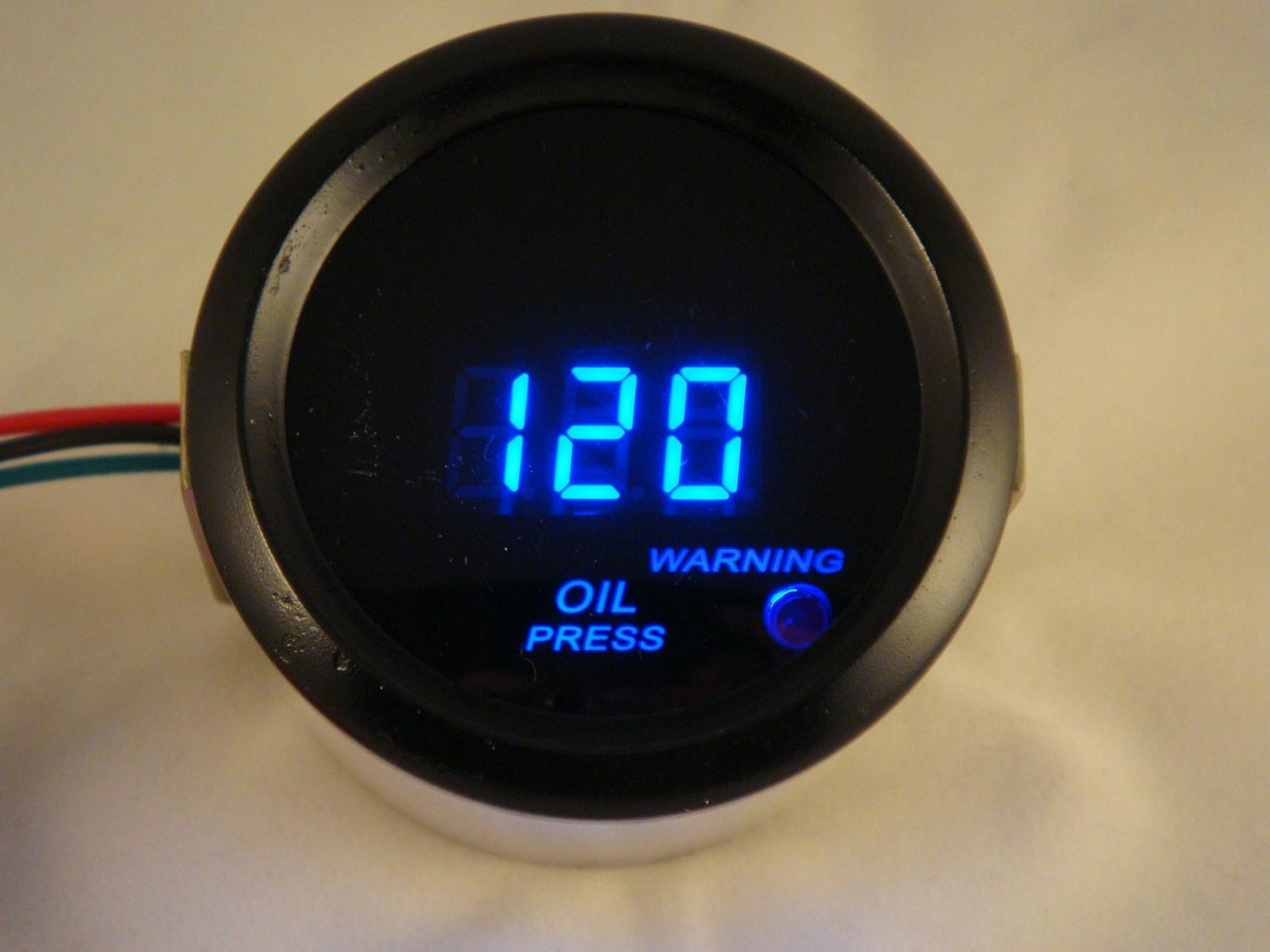 2" Digital Oil Pressure Gauge Black with Cobalt Blue LED