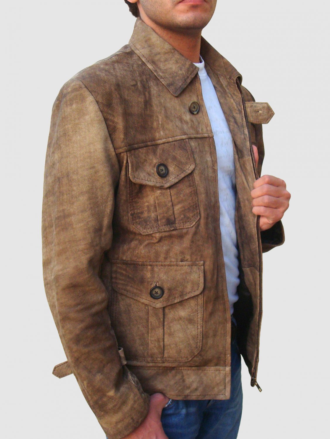 Expendables 2 "Jason Statham" Leather Jacket pure Cow Leather