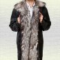 Silver Fox Fur Collar Leather Jacket