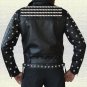 Men Stylish Metal Studs Biker Fashion Handmade Black Leather Jacket in all Sizes