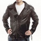 Nicolas Cage Ghost Rider Biker Black Leather Jacket size Small-4XL Men