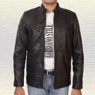 Men Fashion Handmade  Sheep Leather Jacket Small-5XL Black & Brown Color