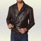 Iron Man Tony Stark Brown Black Leather Jacket size Small-4XL Men
