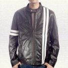 Driver John Taner San Francisco Handmade Black Leather Jacket Men Size Small-5XL