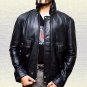 Men Black Mass Jhony Depp  Handmade Sheep Leather Jacket Size Small-5XL Black