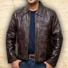 Men Inception Cobb Leonardo Dicaprio Brown Handmade Leather Jacket Size Smal-5XL