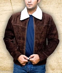 Walking Dead Rick Grimes Handmade Suede Leather Jacket Small-5XL Brown