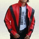 Michael Jackson "Thriller" Song Handmade Synthetic Red Leather Jacket Small- 5XL