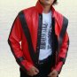 Michael Jackson "Thriller" Song Handmade Synthetic Red Leather Jacket Small- 5XL