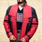 Deadpool Synthetic Leather Jacket Red and Black  Handmade Red Leather all sizes