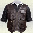 Chris Pratt Jurassic World Handmade Brown Real Leather Vest