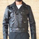 Terminator 2 Arnold Style Le Filetto's Fashions Bikers Cow Leather Jacket