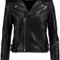 Ladies Handmade Metal Studs Original Sheep Leather Jacket Black all Sizes