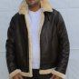 Aviator RAF B3 Shearling Flying Bomber Fur Sheepskin Leather Jacket For Men
