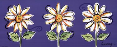 3 White Daisies by Allison Jerry 20x8 Art Print Poster 659271