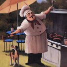 Barbecue Chef and Dog by T.C. Chiu 16x20 Art Print Poster 712888