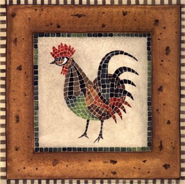 Mosaic Rooster No.4 by Katharine Gracey 12x12 Art Print Poster 424815