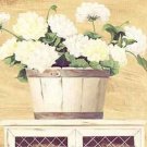 White Flowers In Wooden Bucket by David Col 10x8 Art Print Poster 255426