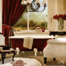 red chandelier bath II by Elizabeth Medley 12x12 Art Print Poster 900218